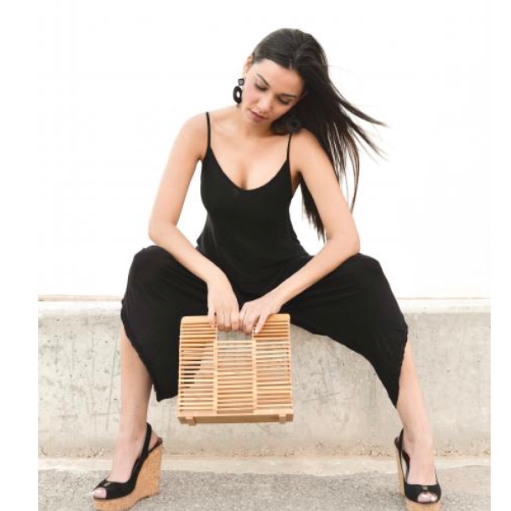 LARGE SQUARE 2 IN 1 BAMBOO SATCHEL - Picture 4 of 7
